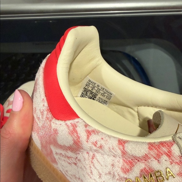 adidas women’s liberty London samba Beige and Red Floral-Panel Sneakers - Picture 7 of 7